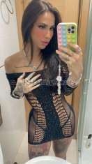 Brunatrans Almeria Transex Trans brésilienne tatouée, 1,68 de hauteur, 66 k, cheveux bruns, amicale et gentille